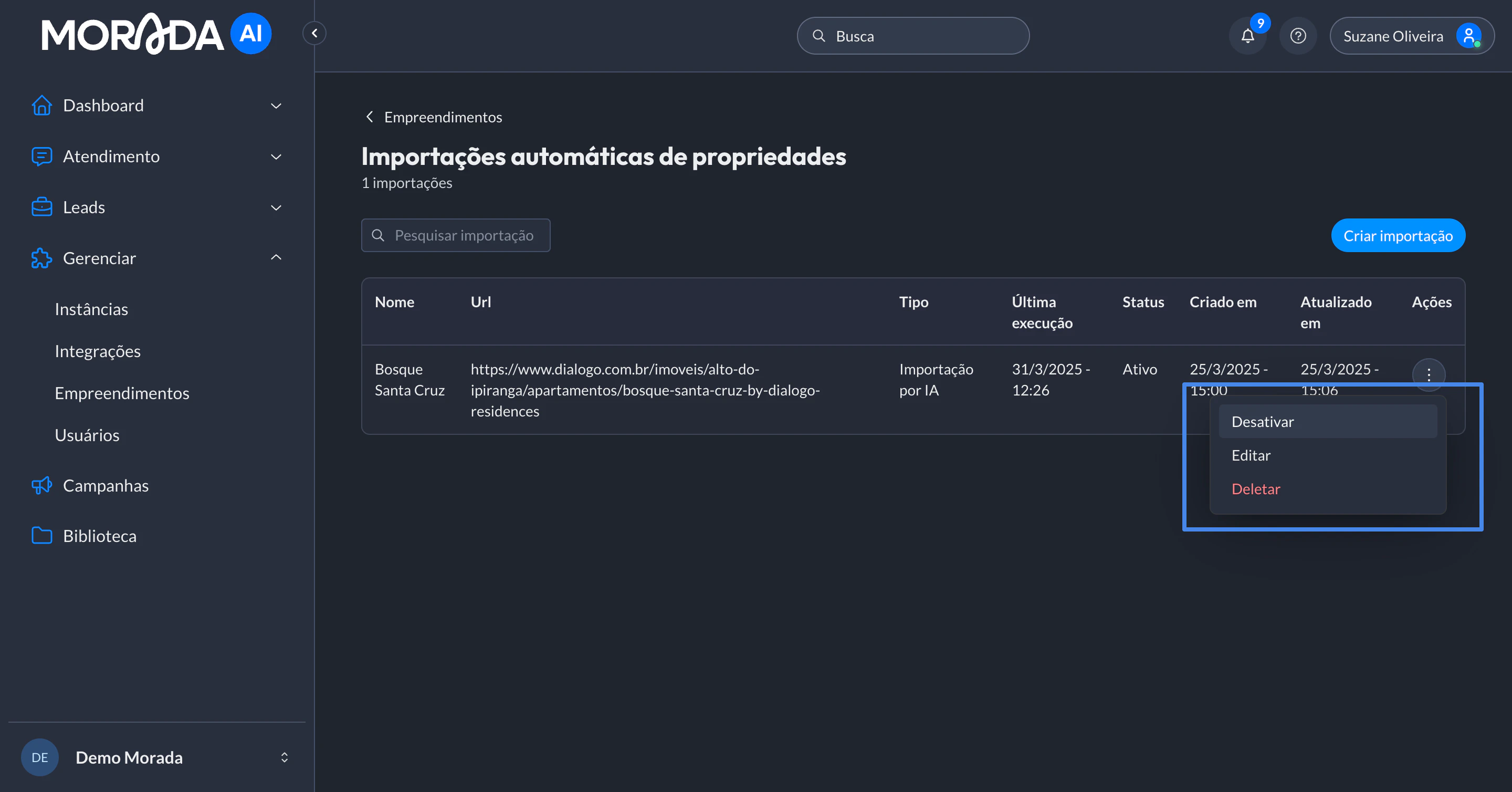 Importacao Ia Ativar Desativar