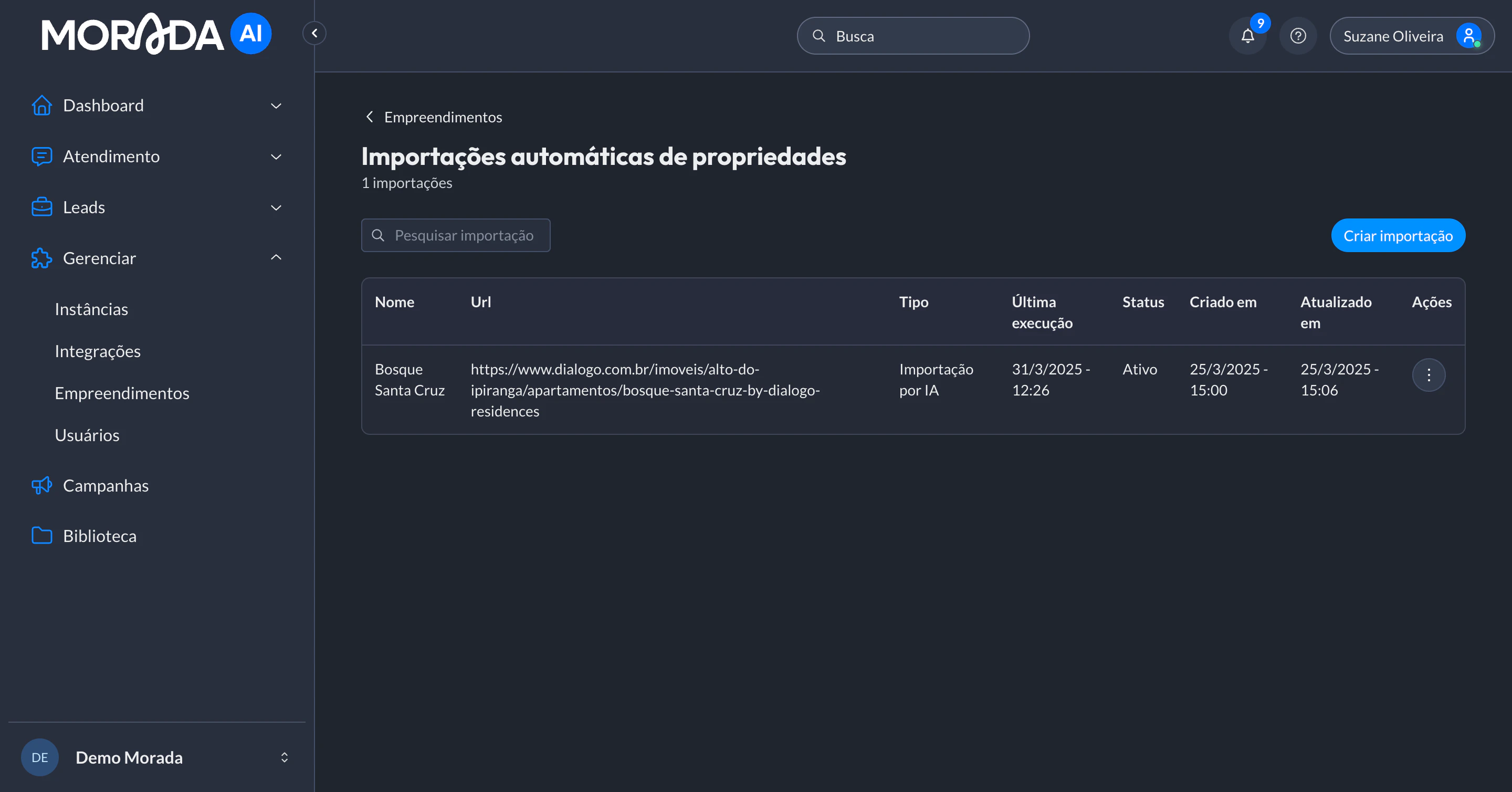 Importacao Ia Gerenciar
