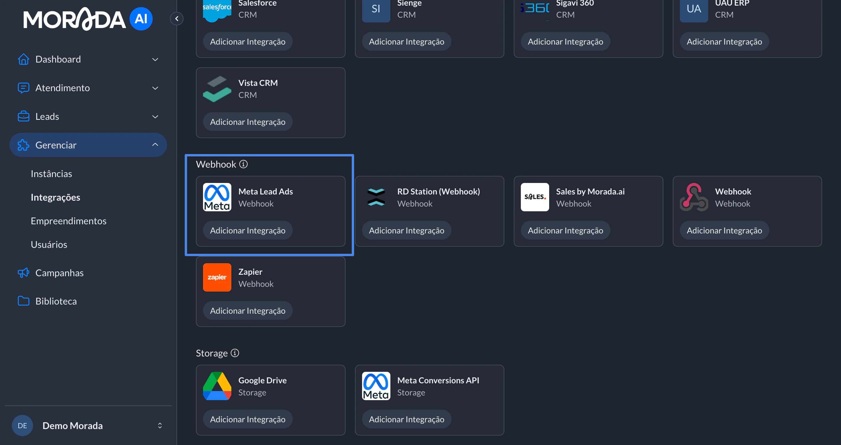 Meta Campanhas Explorar