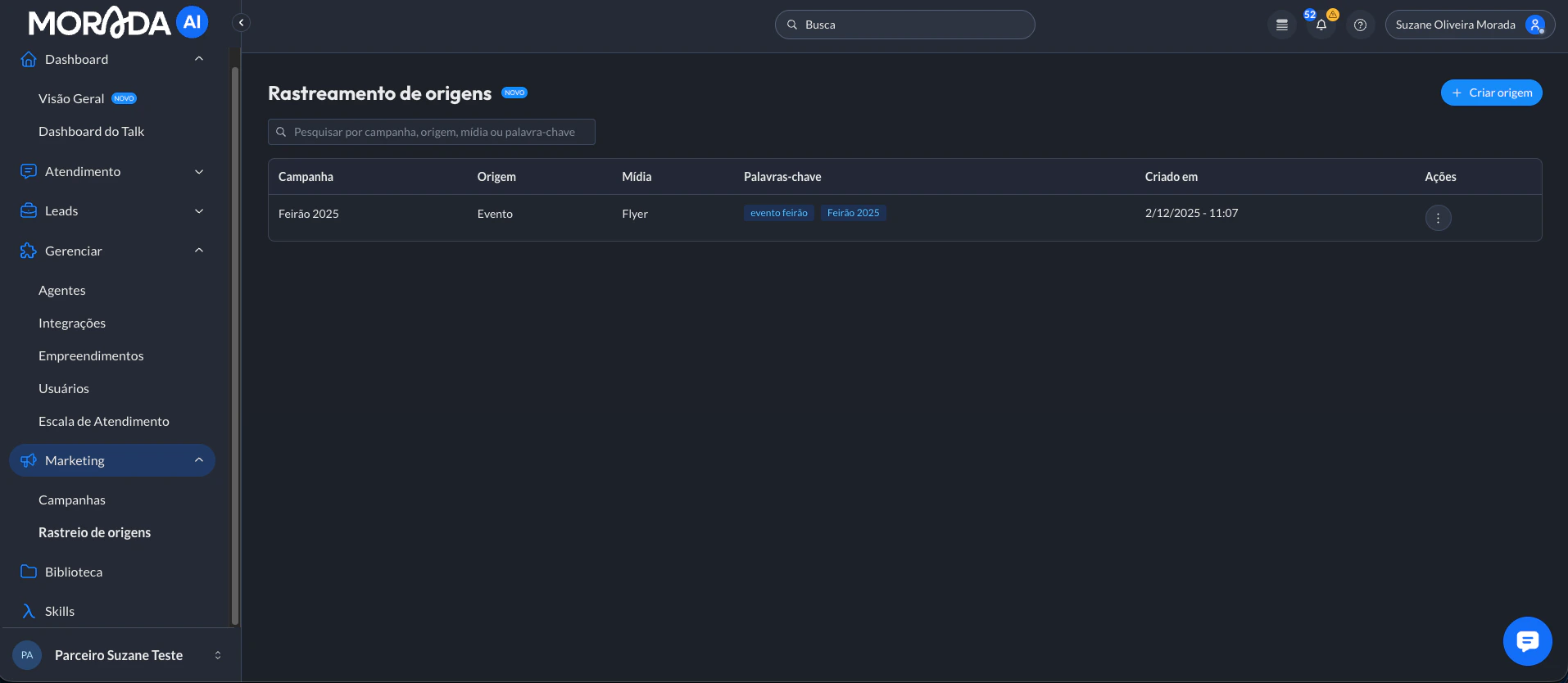 Rastreio Origens Lista