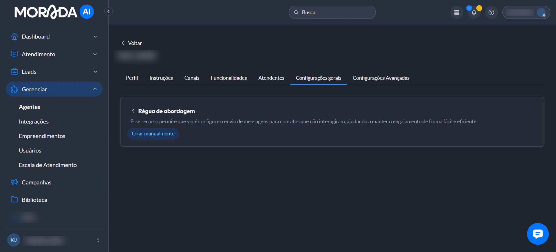 Regua Abordagem Criar