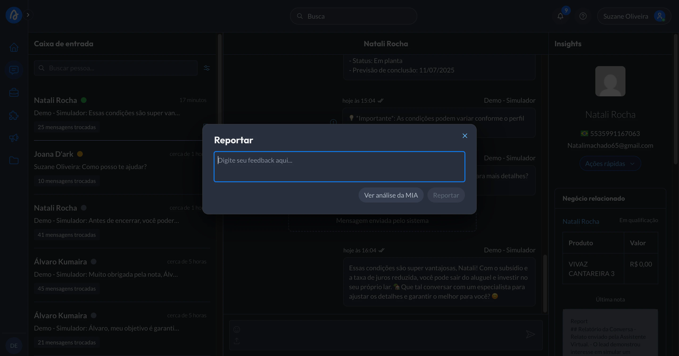 Diagnostico Reportar Mensagem