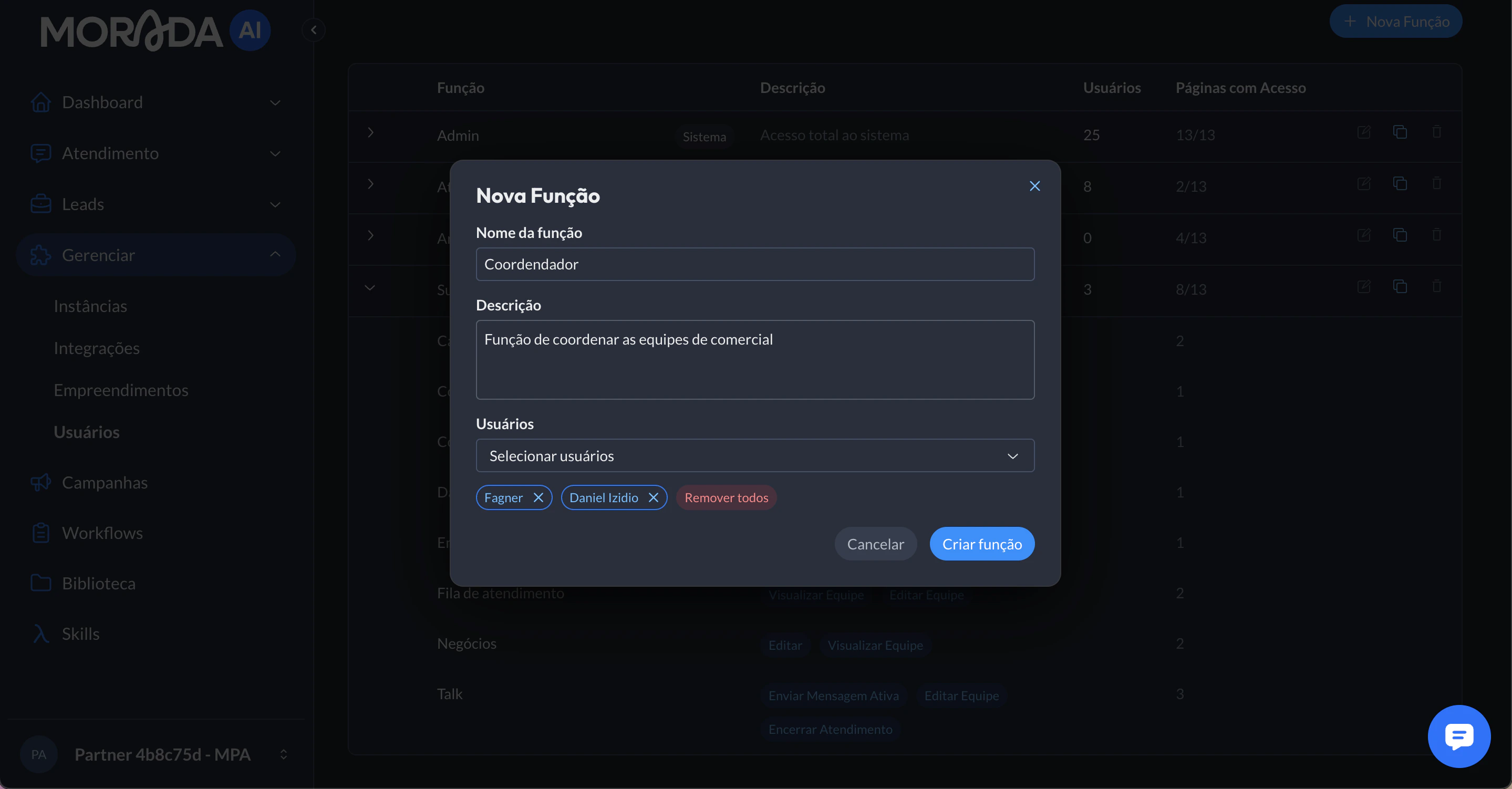 Nova Funcao Formulario