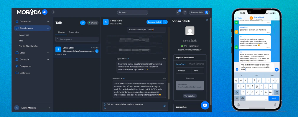 Aplicativo web e mobile