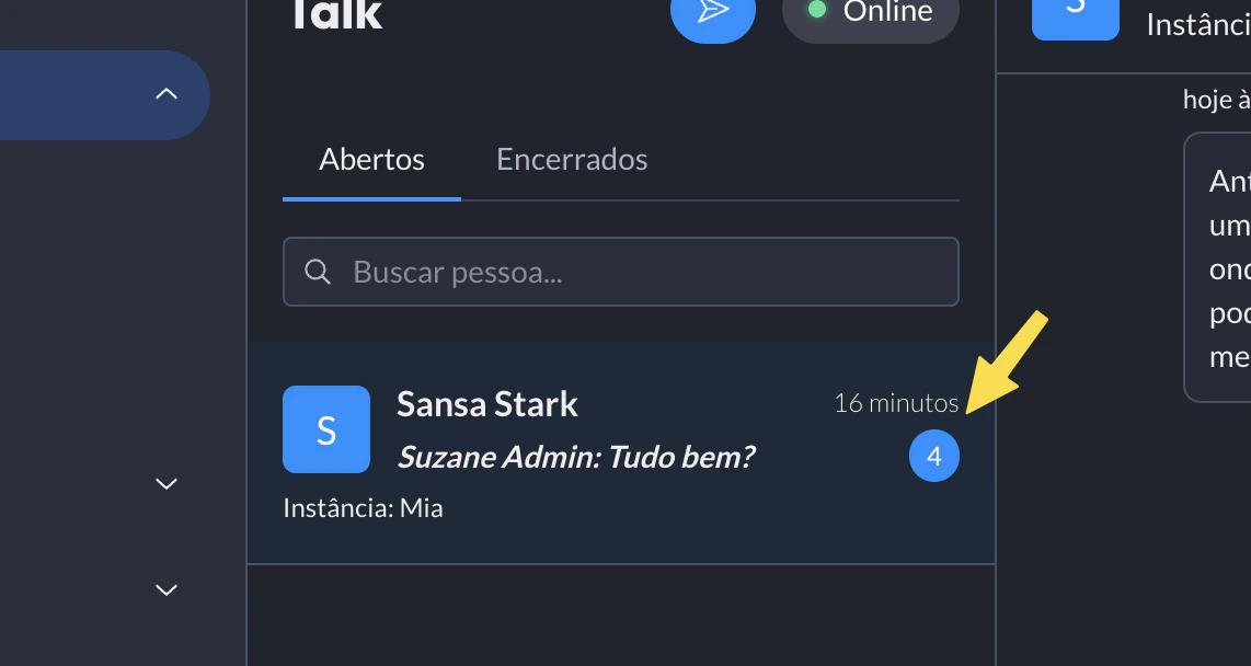 Indicador de mensagens não lidas