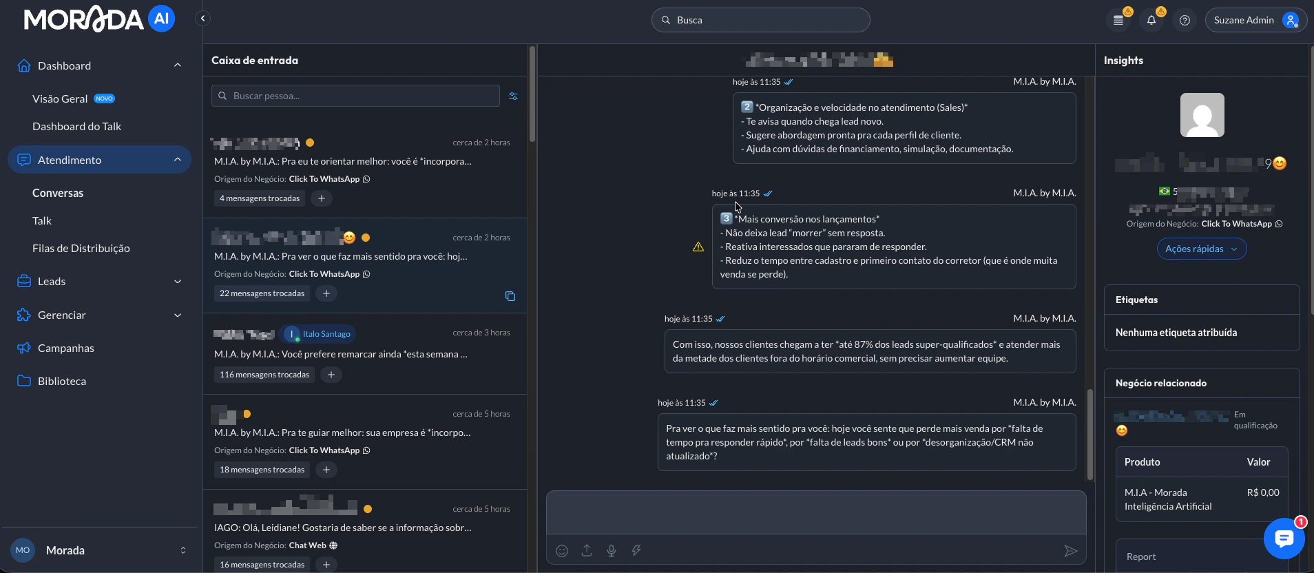 Pagina Conversas Visao