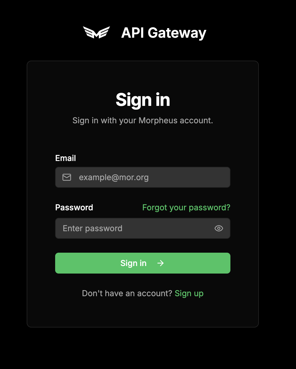 Morpheus Portal Homepage