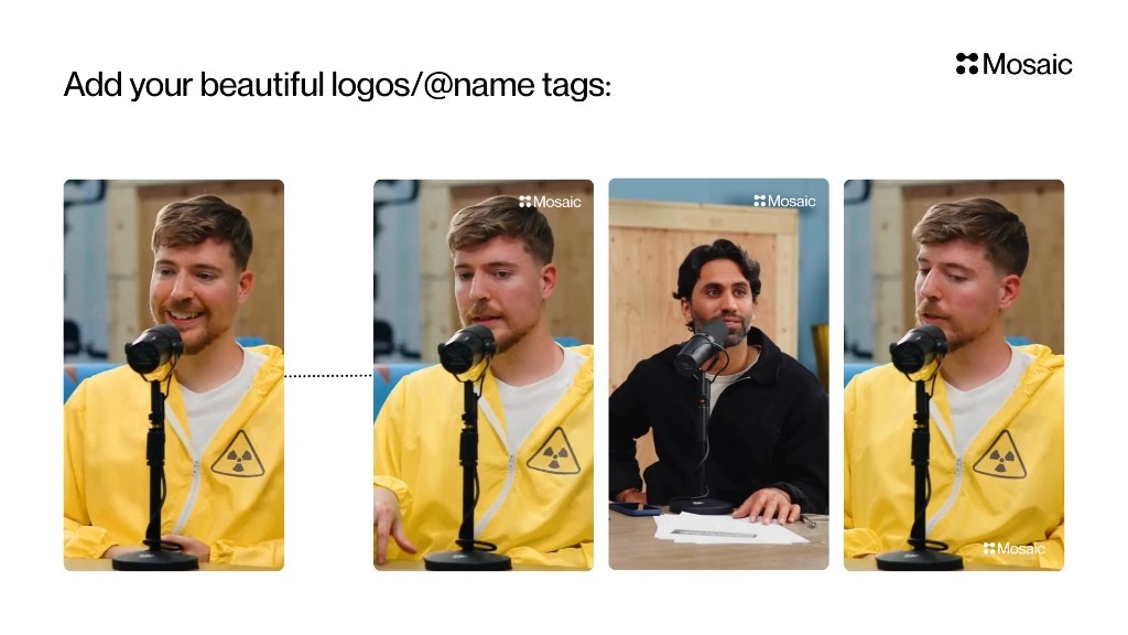 Add your beautiful logos/@name tags