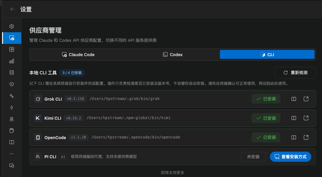 CLI 检测页