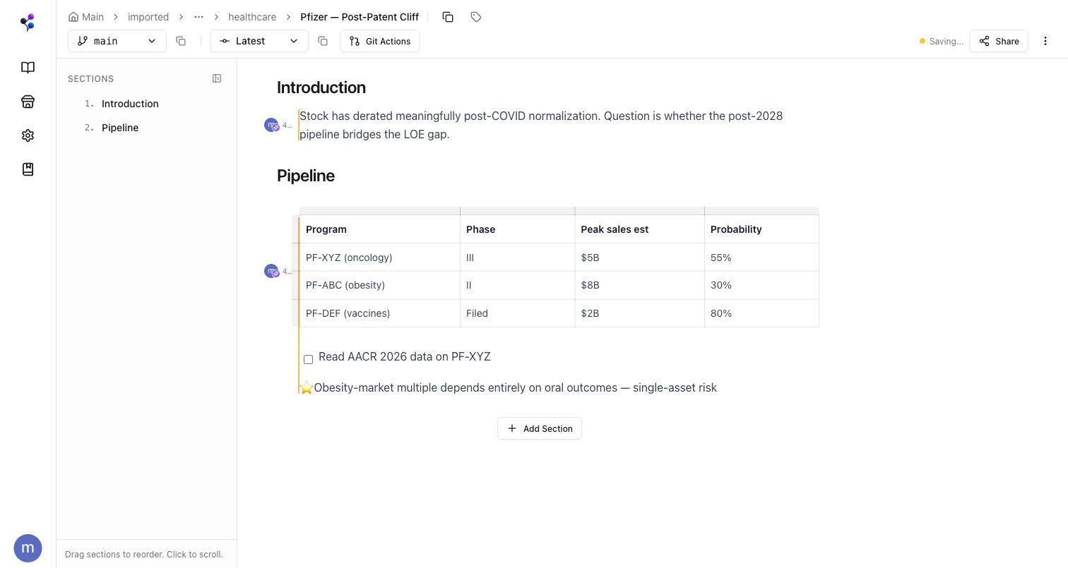 Imported OneNote page rendered in Moxn — table, task item, and important callout preserved