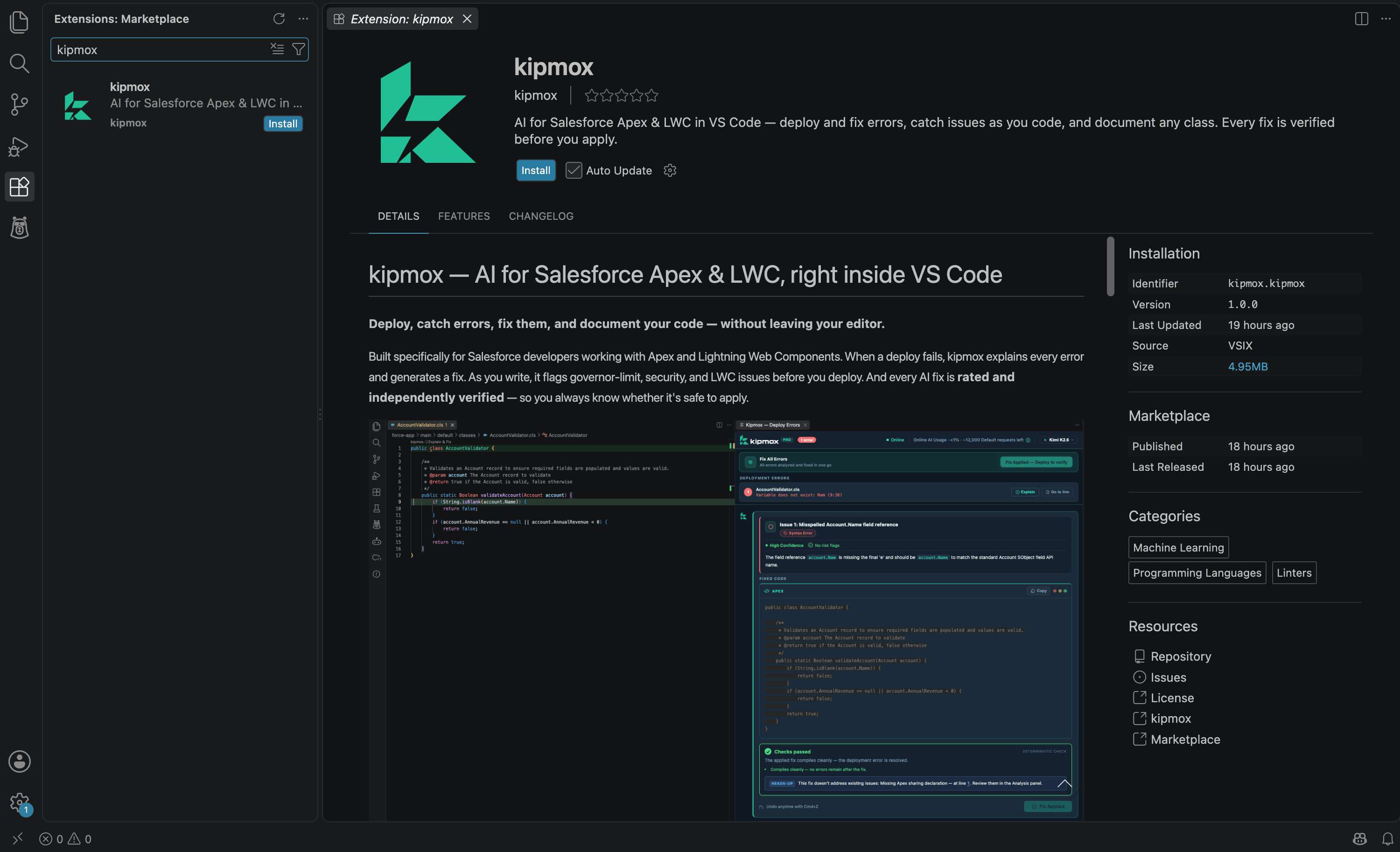 kipmox in the VS Code Marketplace