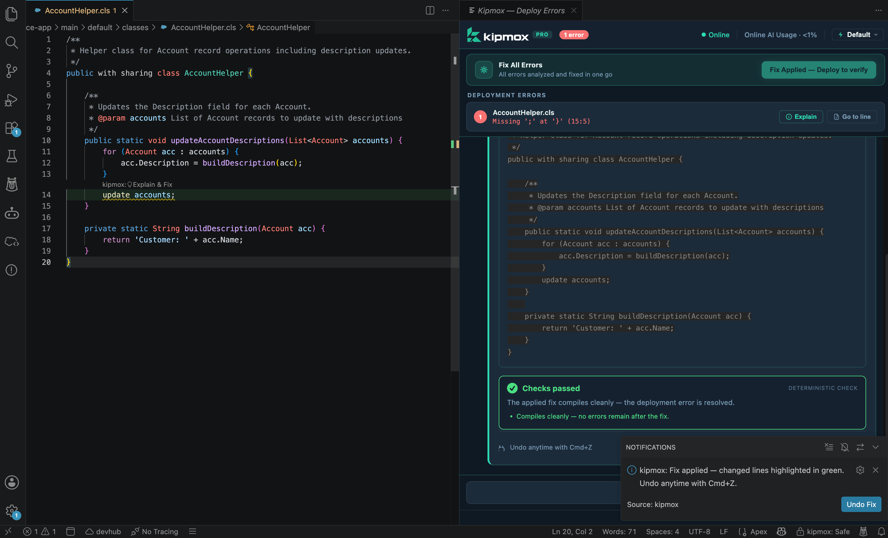 kipmox fix applied notification