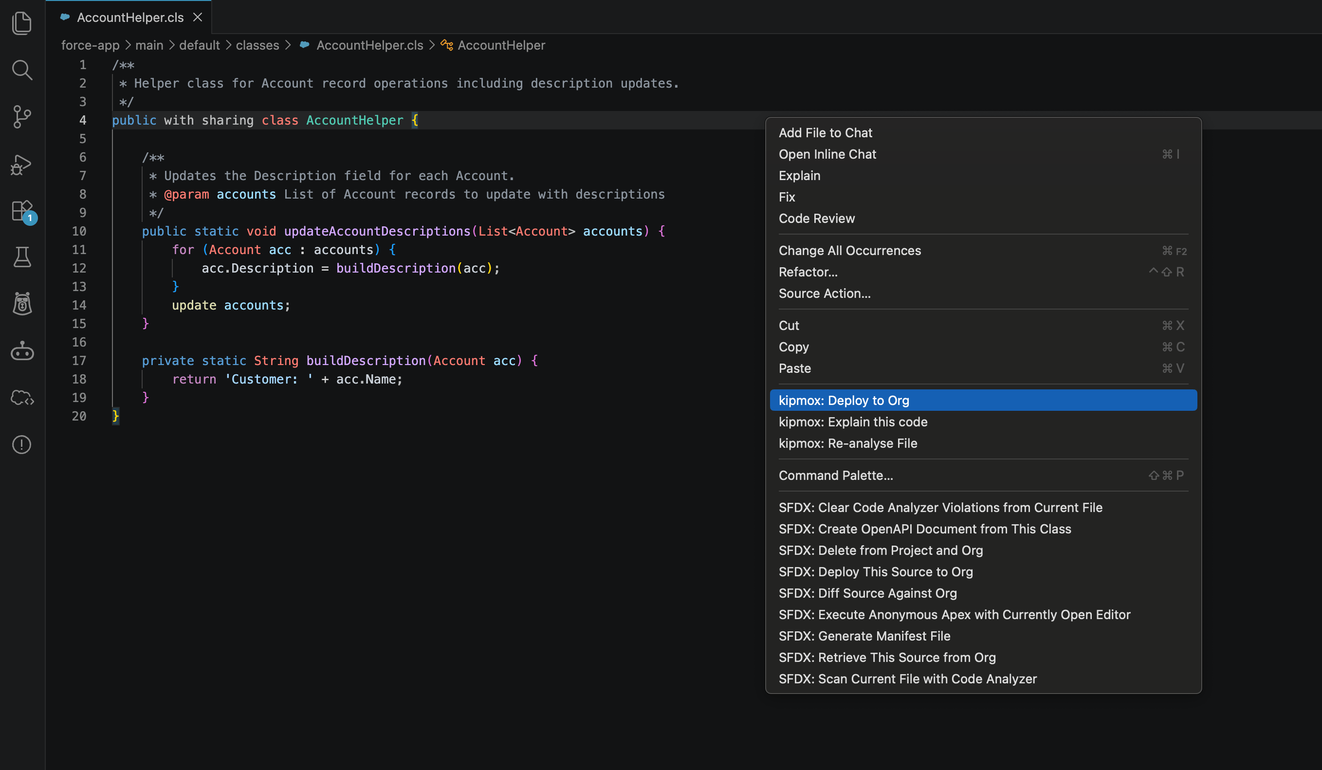 kipmox: Deploy to Org in the editor right-click menu