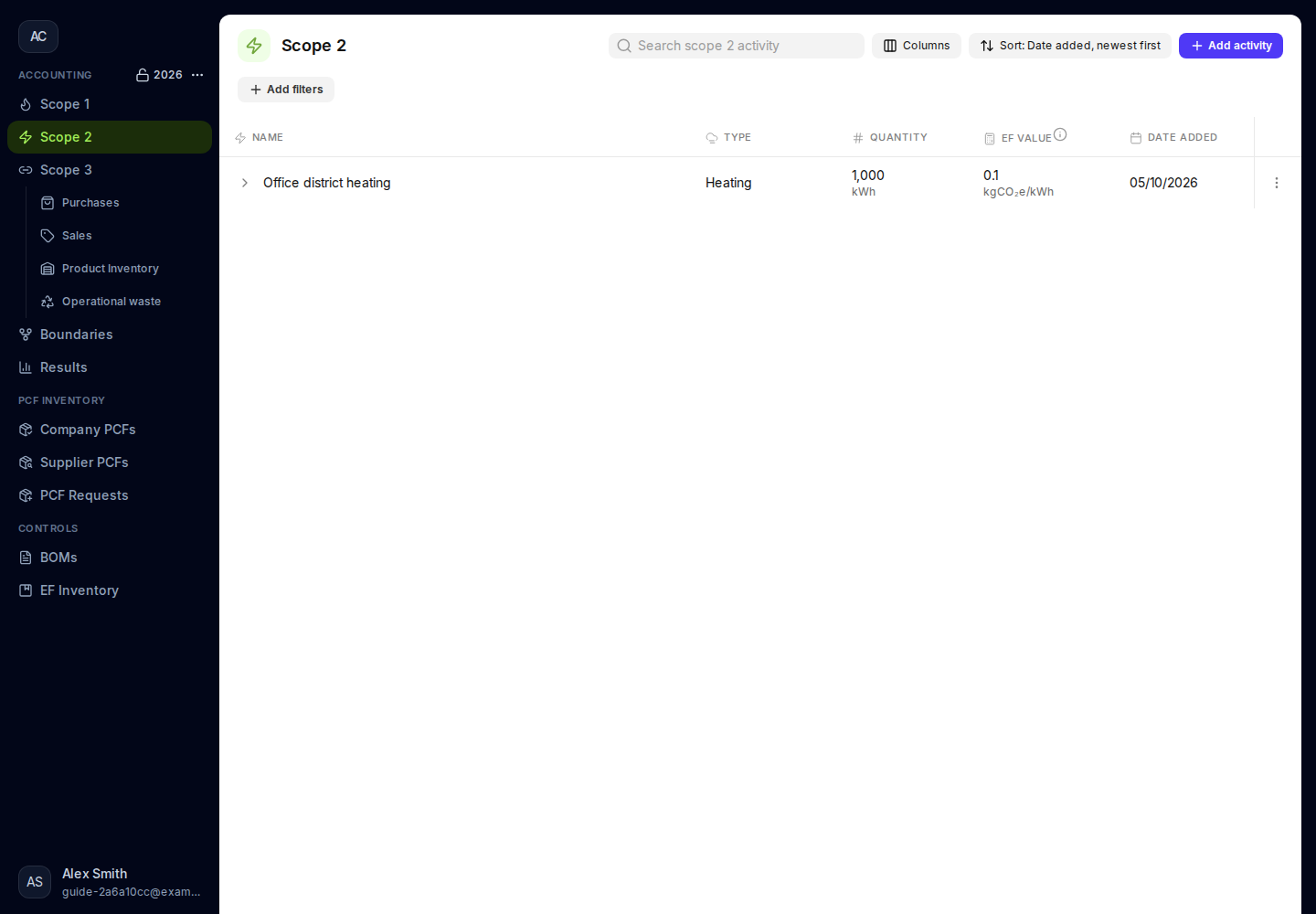 Review purchased-energy activities in Scope 2.