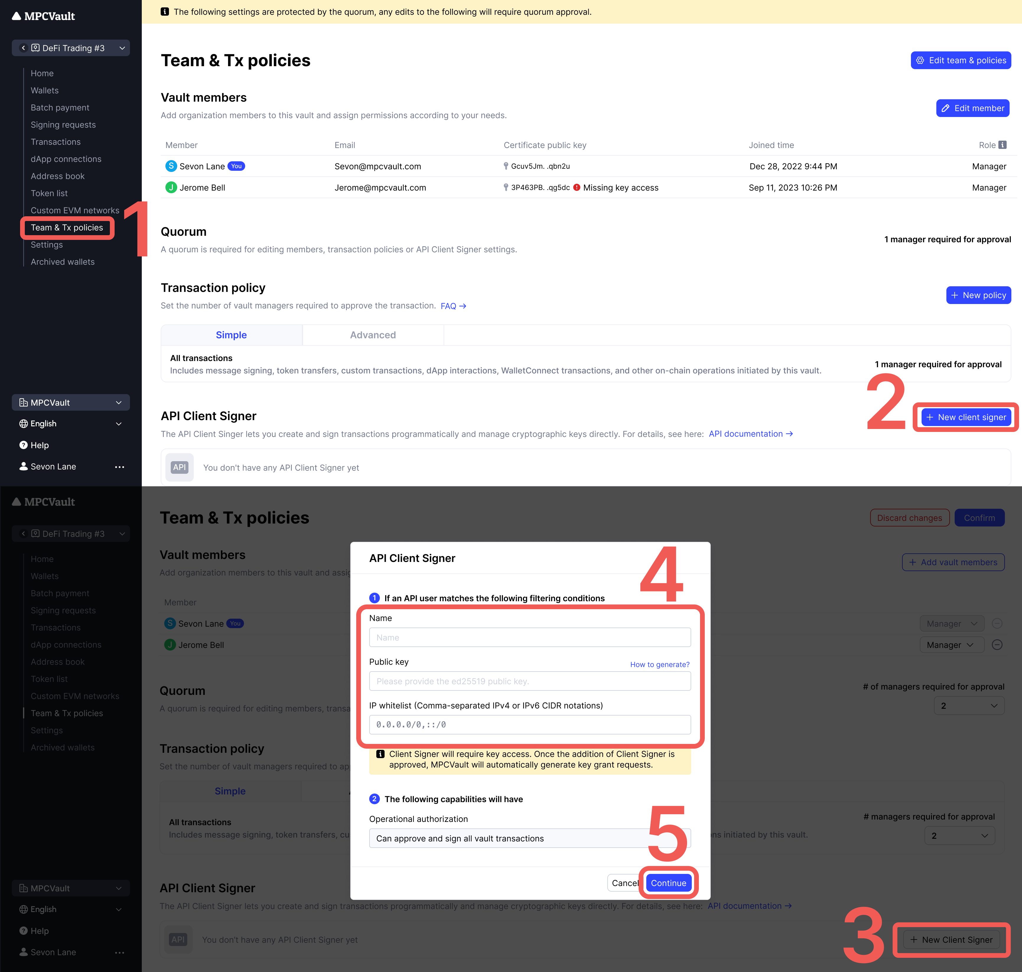 Add Client Signer