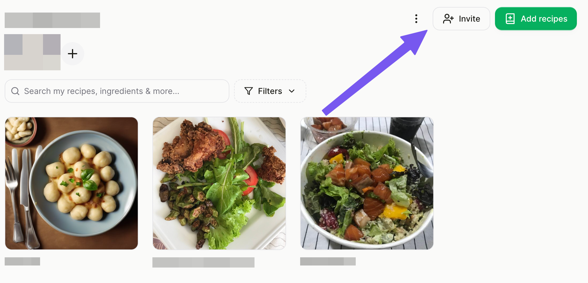 Invite to cookbook