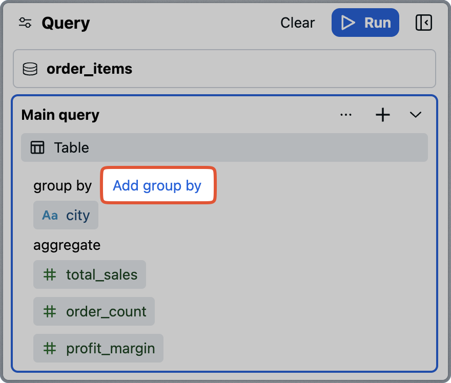 Query Panel Hover Actions