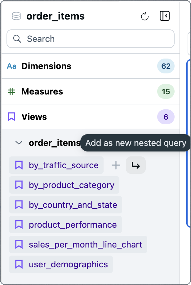 Source Panel View Hover Actions
