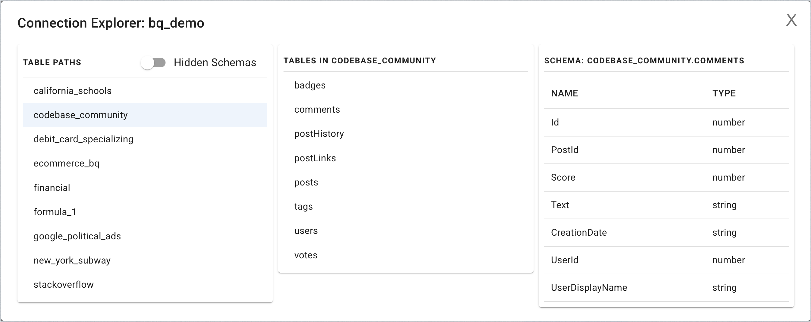 Connection Explorer