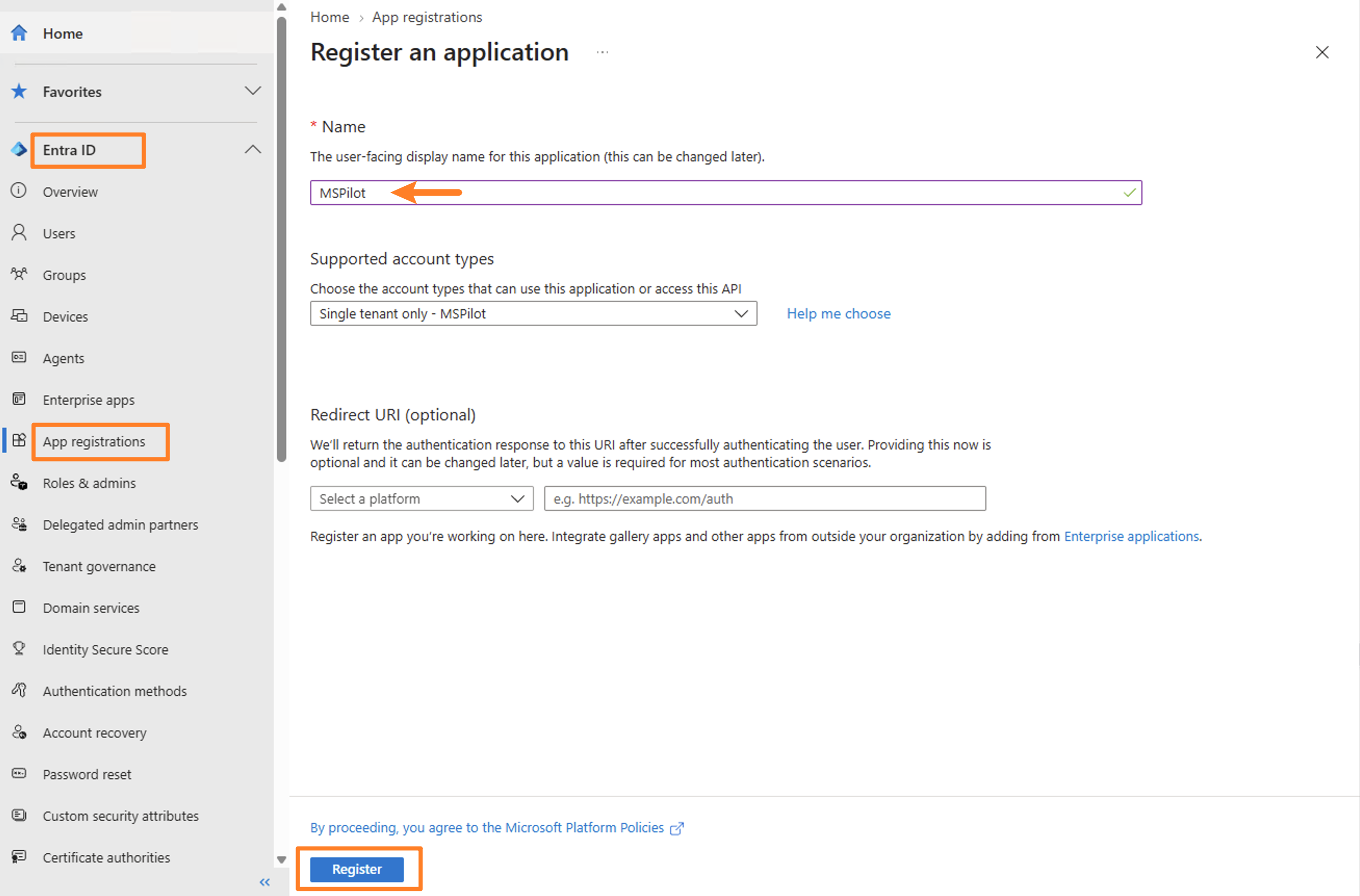Register An Application