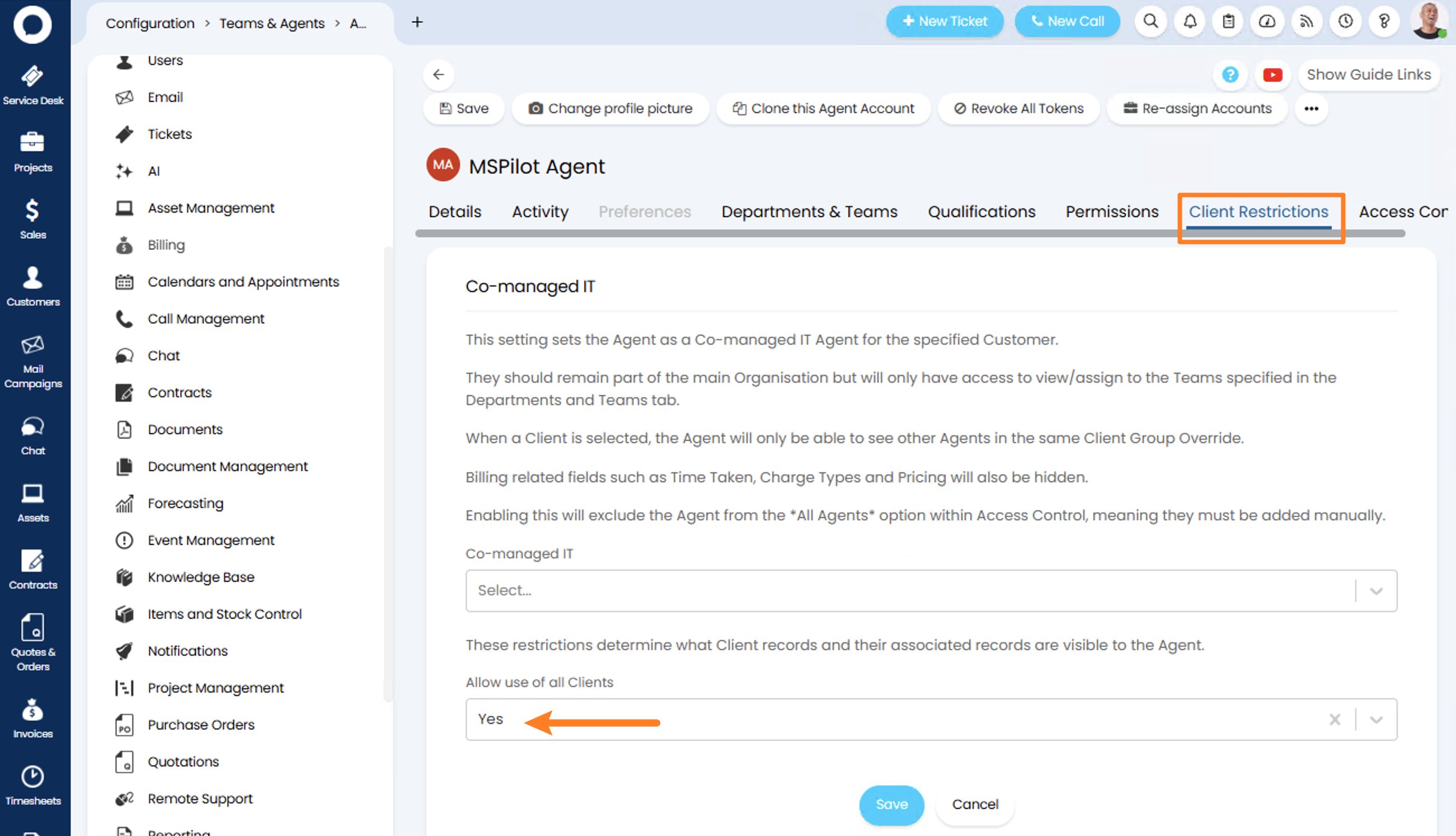 Agent Restrictions