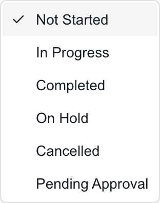 Available Planner statuses in the opportunity import mapping.