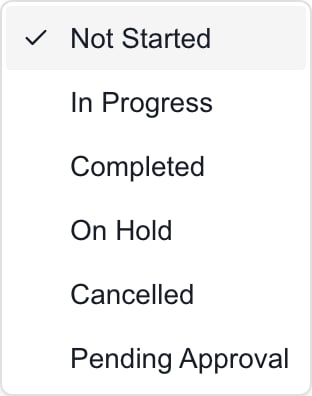 Available Planner statuses in the opportunity import mapping.