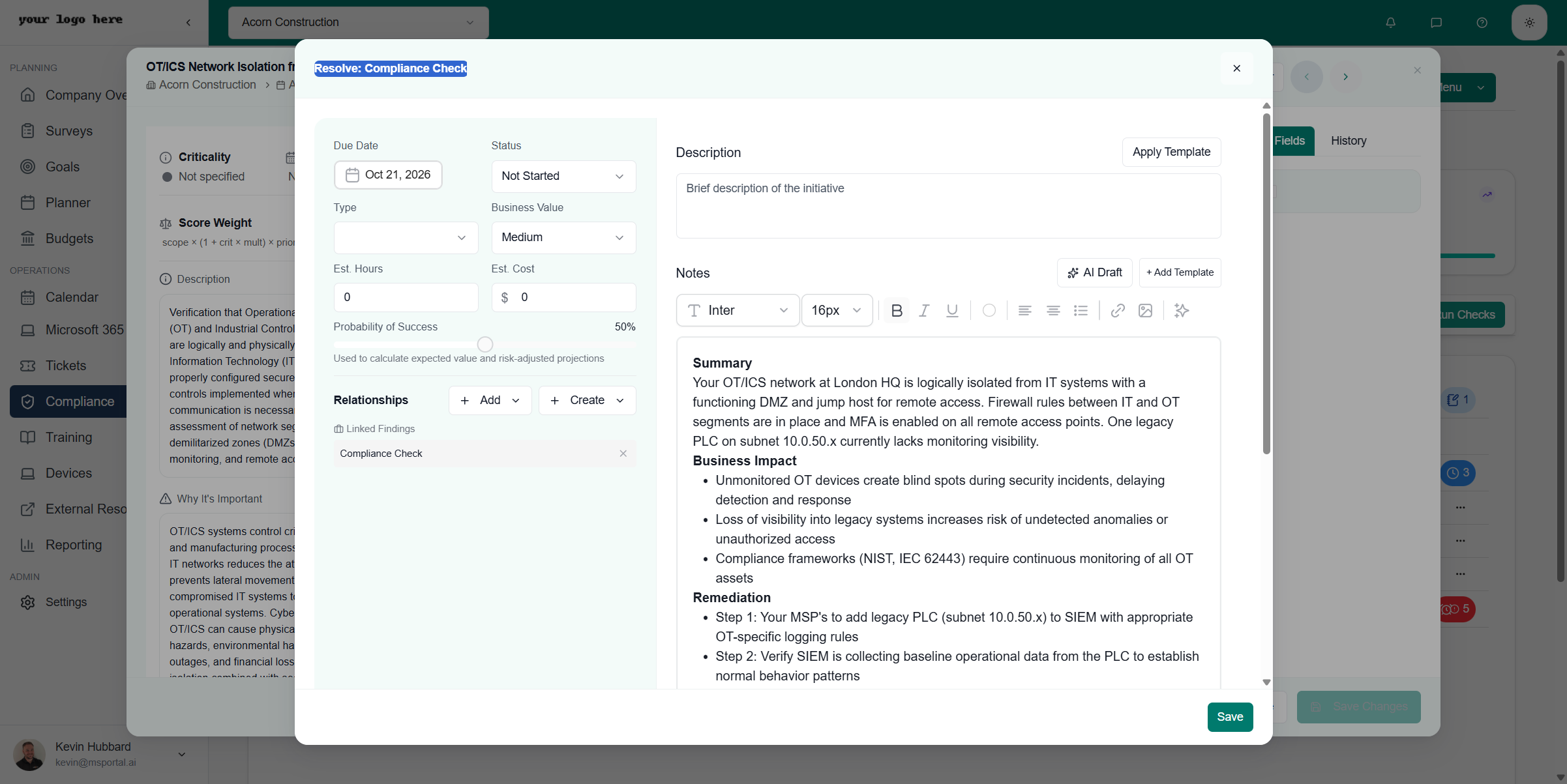 Add to Planner Dialog
