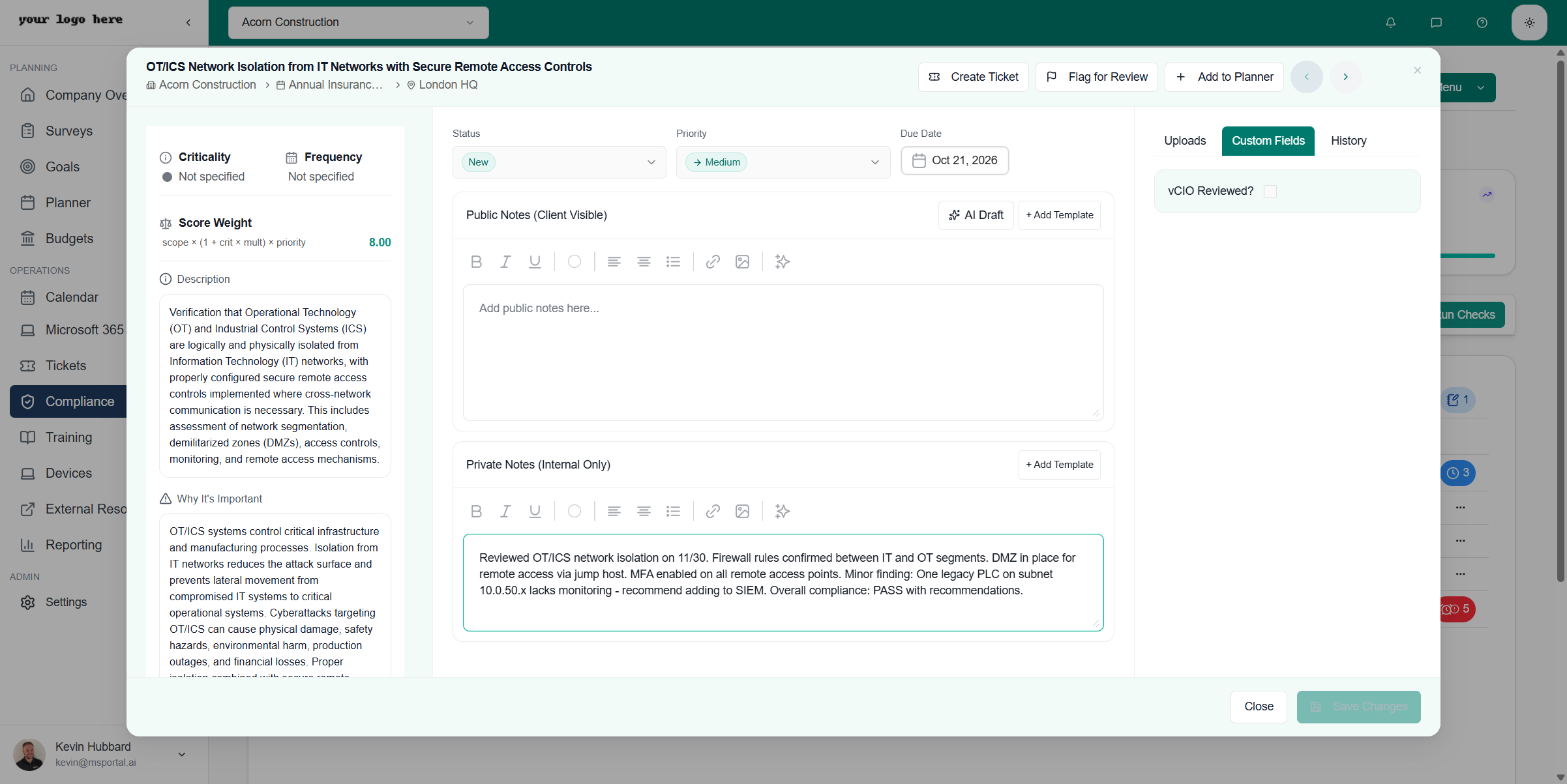 Check with Private Notes