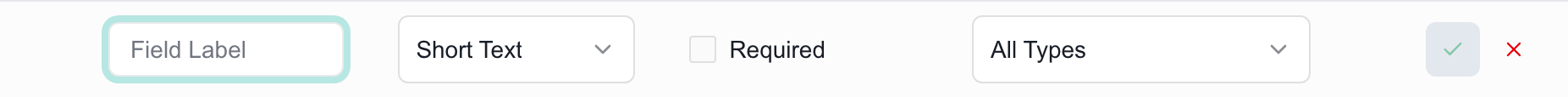 A new Devices custom field starts as an unsaved row with separate save and cancel controls.