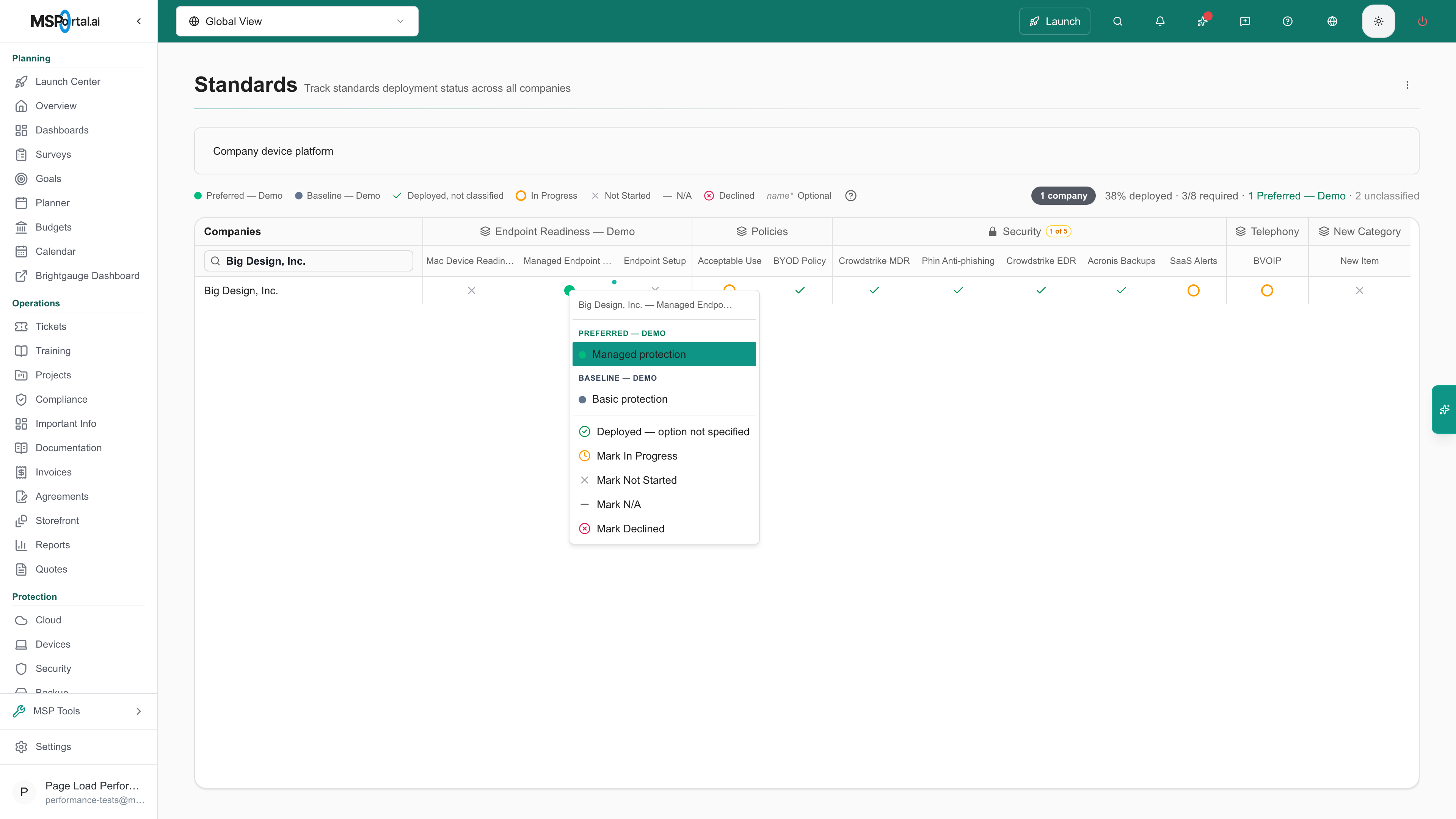 Big Design automatically receives Managed protection from matching billed products.