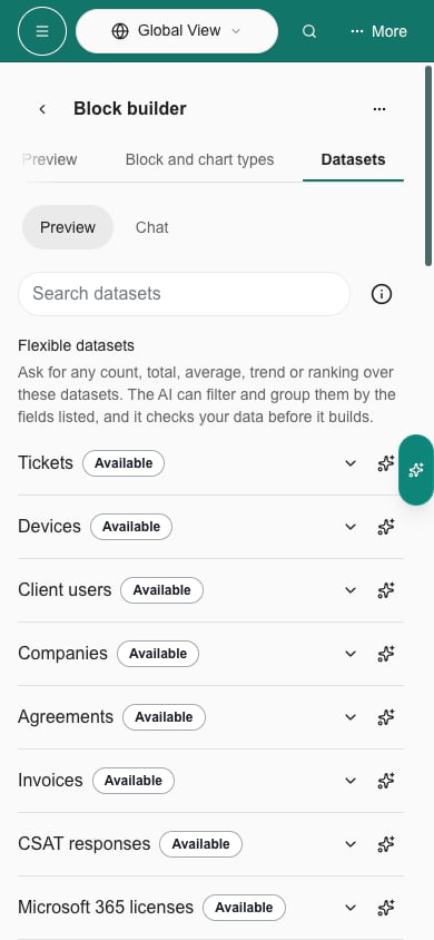 Dataset access explanation opened from the info button on a phone