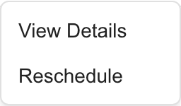 MSP Schedule item menu with View Details and Reschedule