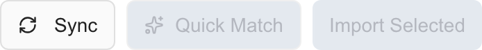 Sync, Quick Match and Import Selected controls in the QuoteWerks Map step.