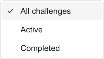 HootPhish challenge status filter: All challenges, Active, and Completed