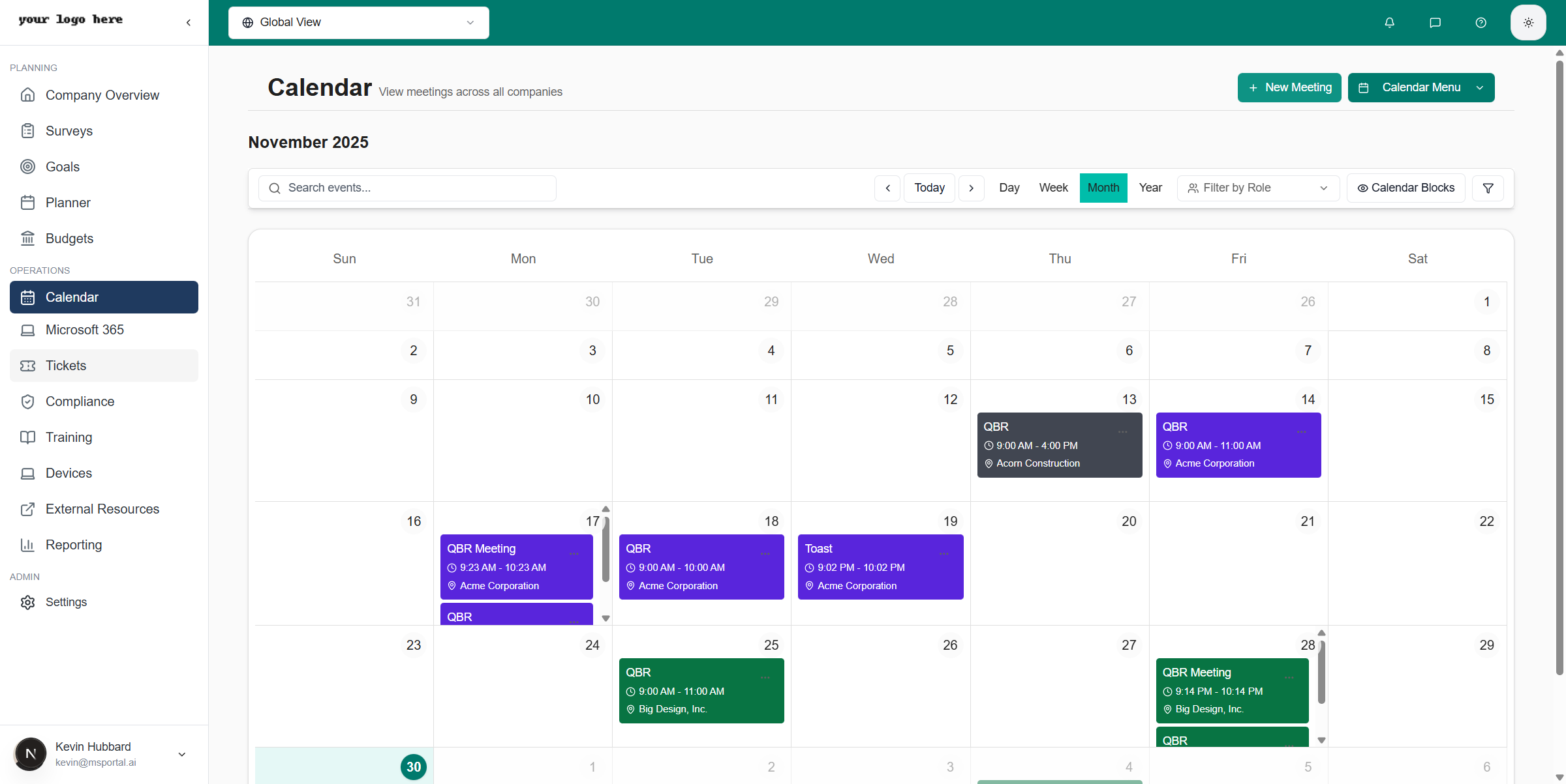 Calendar Overview