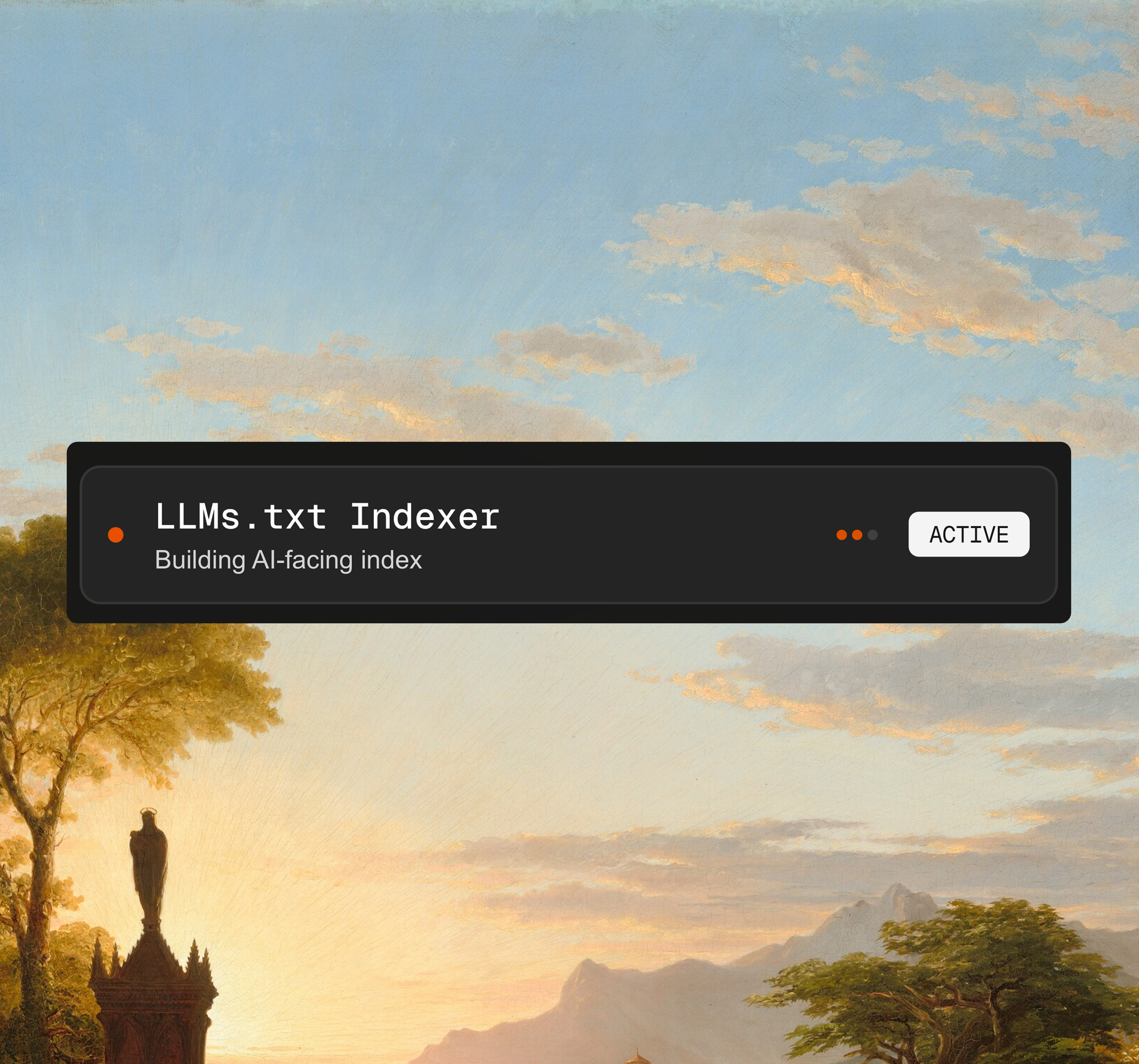 LLMS.TXT Agent indexer status card