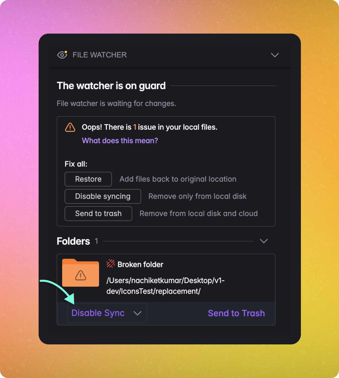 Remove empty folders from file watcher