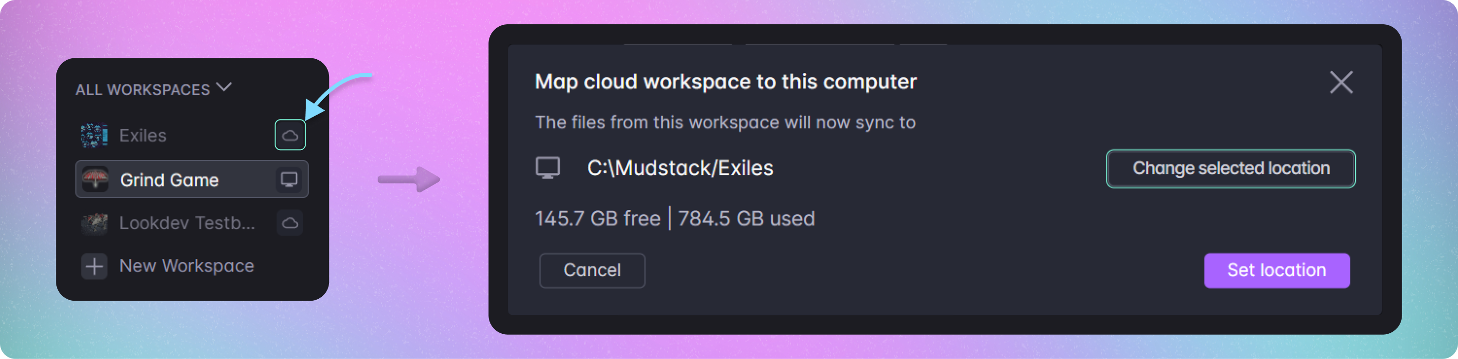 send a local workspace to the cloud
