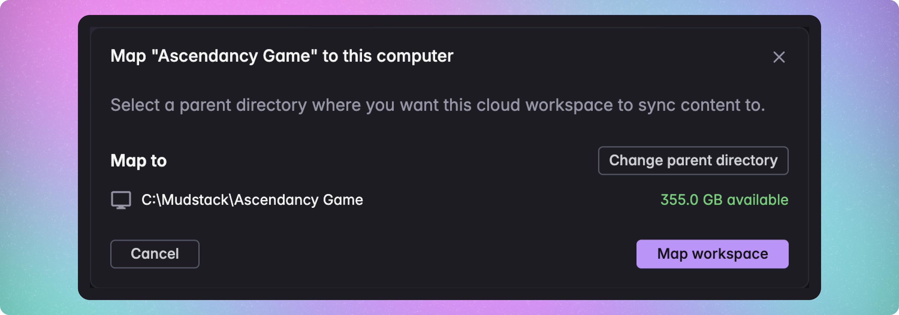 send a local workspace to the cloud