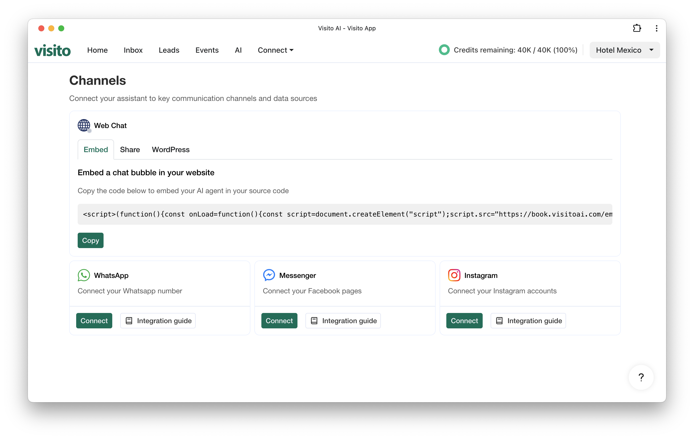 Placeholder — Visito Connect Tab