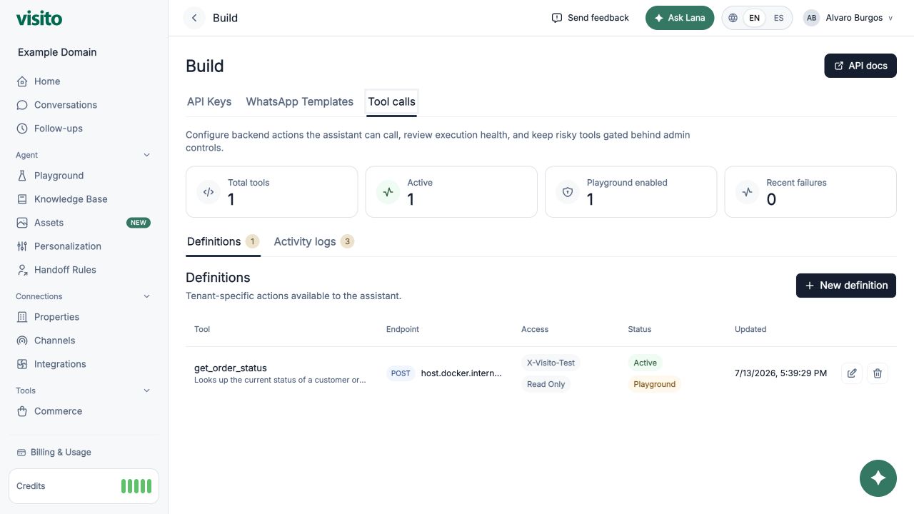 Custom tool definitions