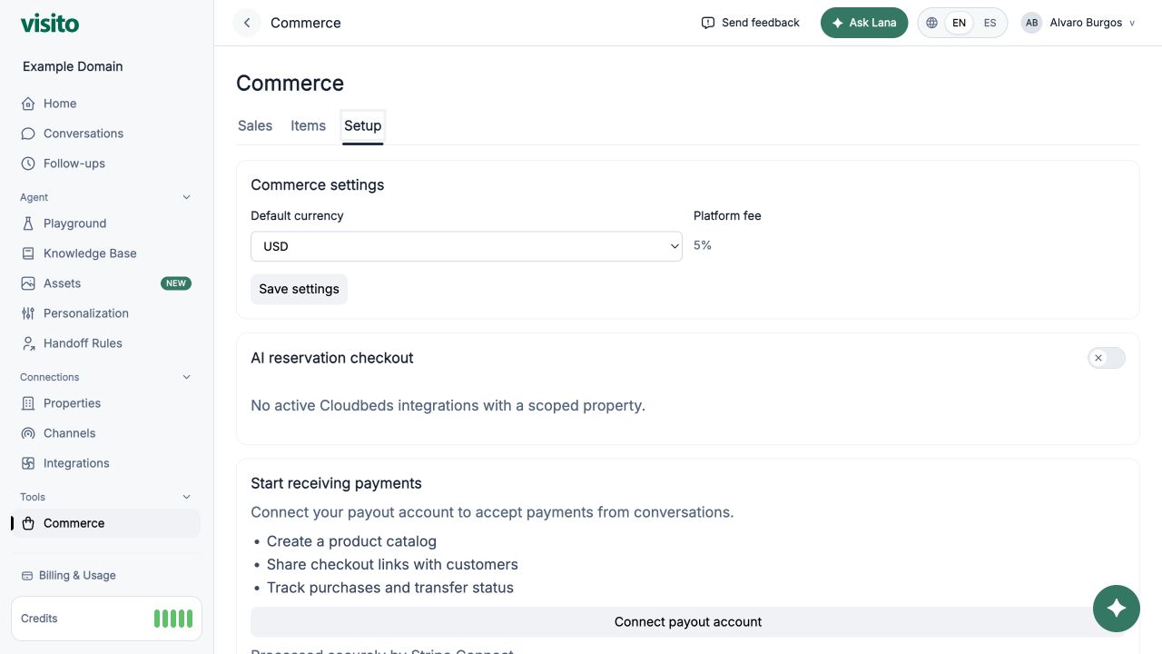 Commerce setup