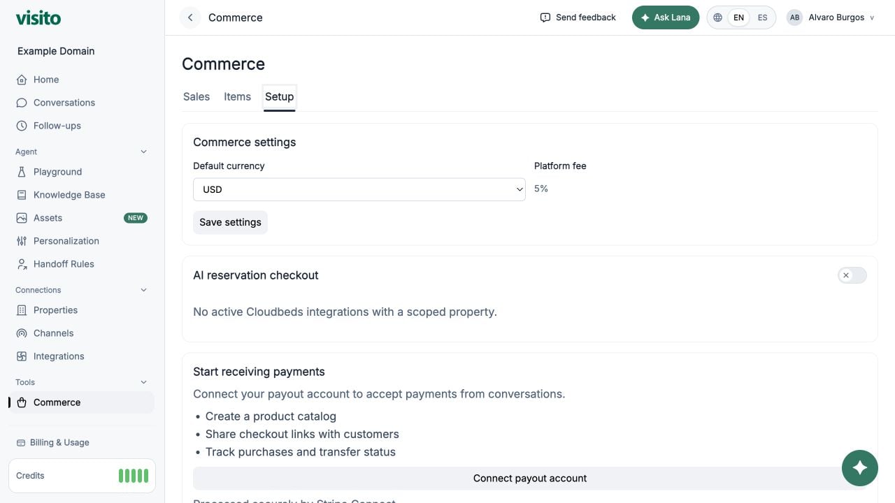 Commerce setup