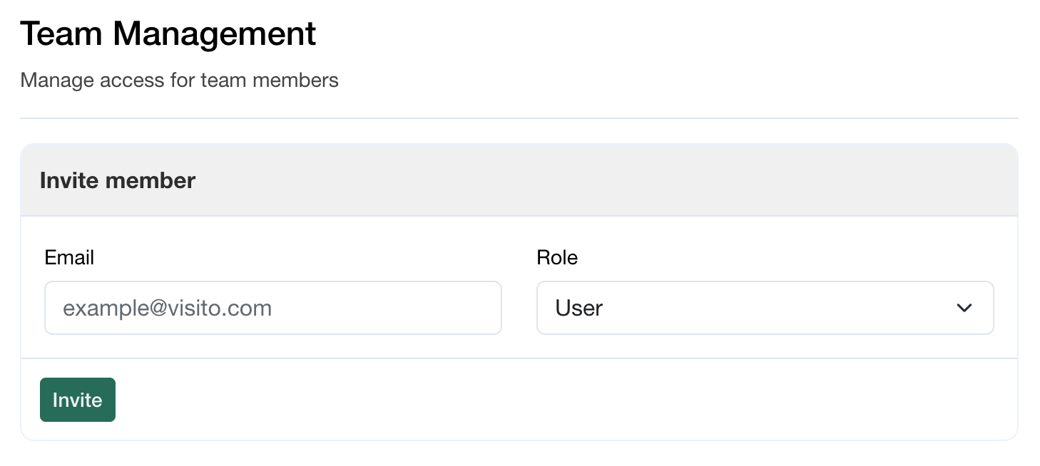 Placeholder — Visito Team Settings Tab