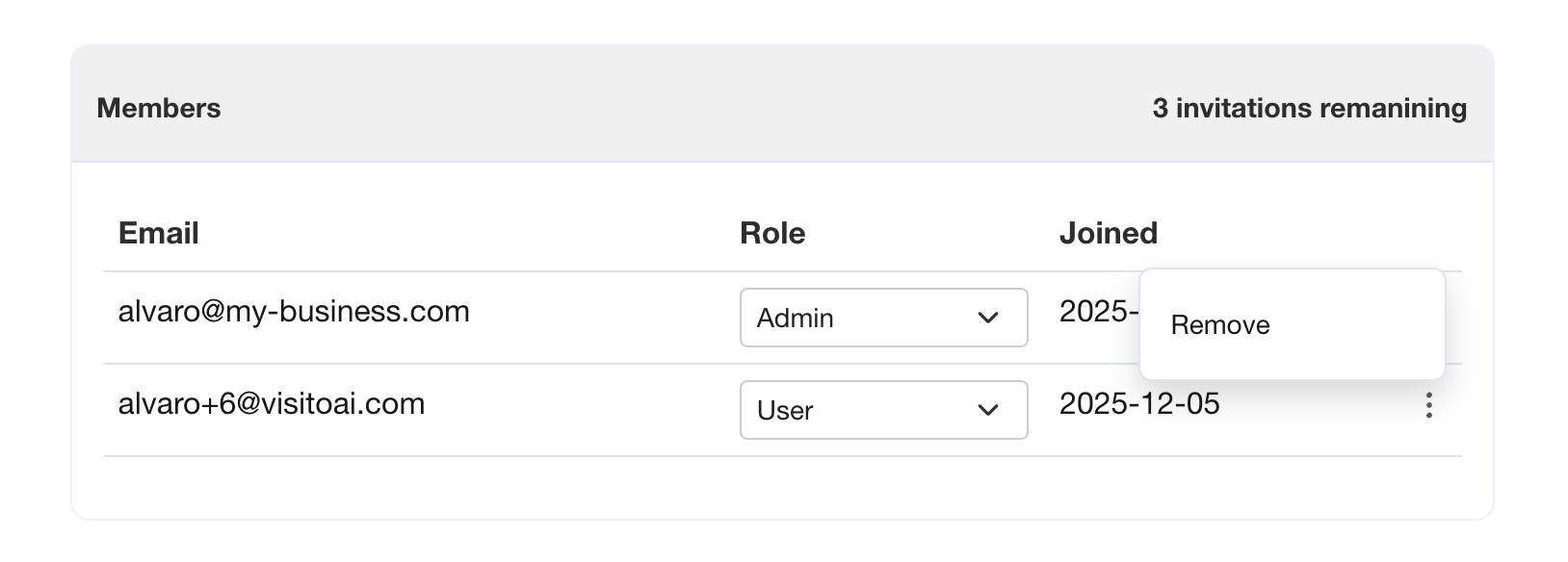 Placeholder — Visito Team Settings Tab