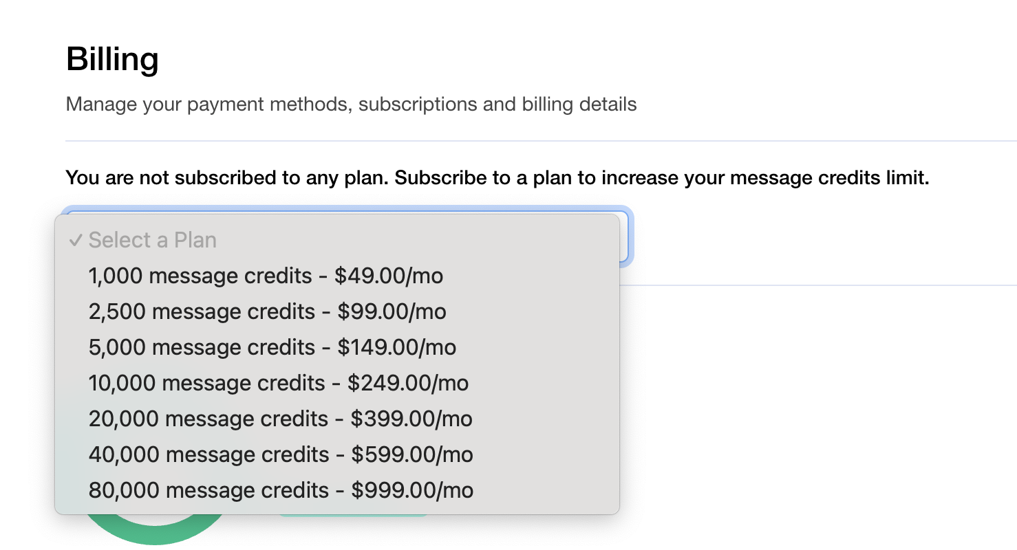 Billing Plans Placeholder