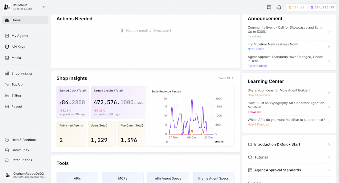 3. Explore Your Studio - MuleRun Docs