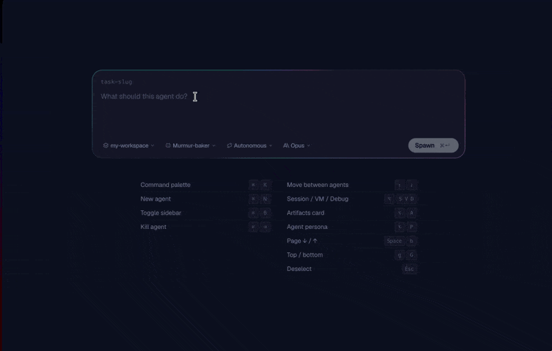 Spawn agent from dashboard