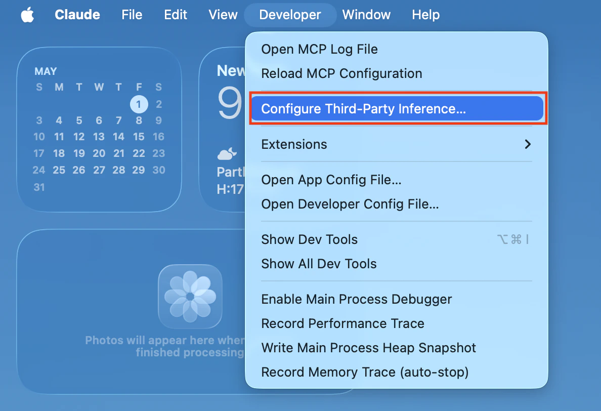 Claude Desktop Developer Menu